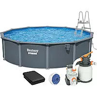 Збірний басейн Bestway Hydrium 561CS (549х132 см) з піщаним фільтром, драбиною та тентом