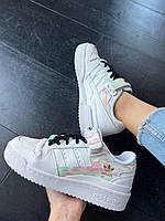 Білі шкіряні жіночі кросівки ADIDAS FORUM Low - демісезонні адідас форум
