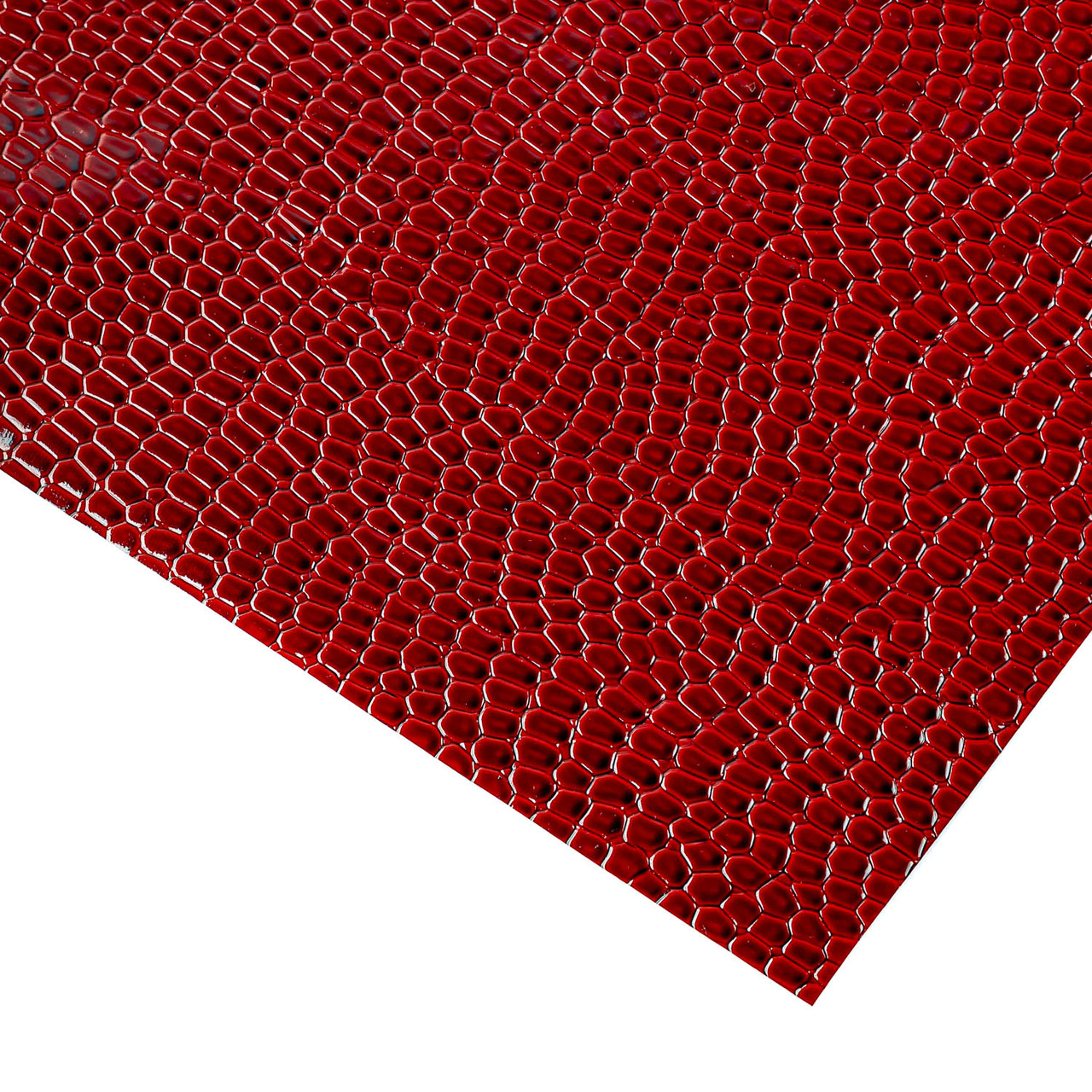 Шкірозамінник Reptilia глянцевий для блокнотів 25*35см червоний SSH004, фото 1