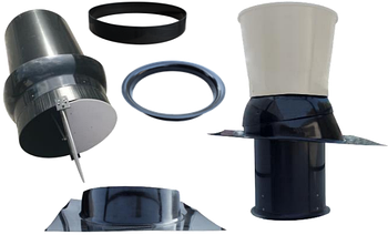 Витяжна шахта Ø910 мм, у комплекті з дифузором, комплектом ущільнювачів і з комплектом для складання