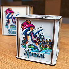 Скарбничка "Пес патрон". Подарунок на 1 вересня. Подарунок до школи. Скарбничка для школяра. Скарбничка 10 см