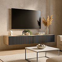 Сучасна довга консоль підвісна тумба під телевізор 160 см з шухлядами у вітальню ТН-1 Київський Стандарт