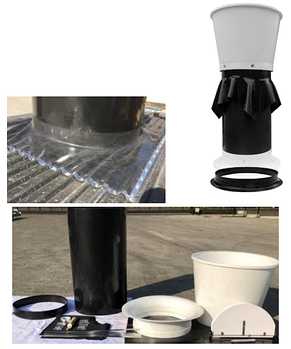 Витяжна шахта з мембраною та з комплектом для складання Ø630 мм, 1.2 мм, з великим білим кільцем для шахти