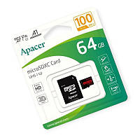 Карта пам'яті microSDHC 64Gb class 10 (adapter SD) Apacer до R100MB, s