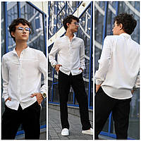 Брючный костюм на мальчика рубашка и штаны . Школьный льняной костюм для мальчика 9-13 лет голубой