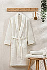 Жіночий вафельний халат з окантовкою TM Zeron, Туреччина Krem колір кремовий