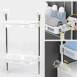 Полиця двоярусна для кухні, ванної кімнати або санвузла 30х14х58см, фото 2