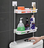 Полиця двоярусна для кухні, ванної кімнати або санвузла 30х14х58см, фото 7