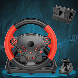 Ігрове кермо 4в1 з коробкою передач педалями гальма та газу Багатофункціональний джойстик-руль для PS3/PS4/ПК