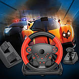 Багатофункціональне ігрове кермо 4в1 з коробкою передач педалями гальма та газу Джойстик-руль для PS3/PS4/ПК, фото 6