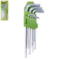 Alloid. Набор ключей шестигранных, изогнутых удлиненных. 9 предм. 1,5-10 мм. (НШ-0918)