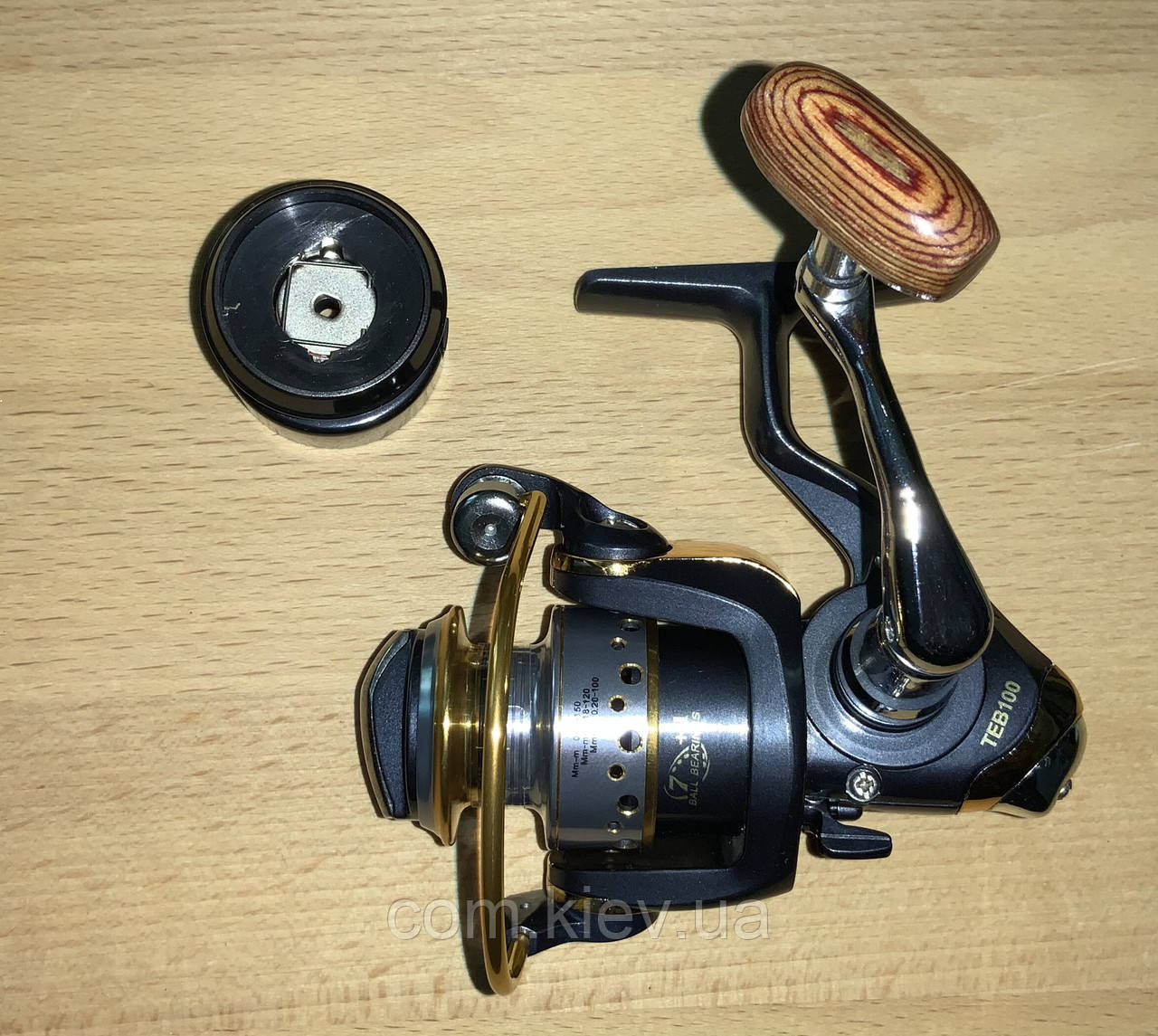 Невелика легка котушка для болонської вудки або ультралайтового спінінгу Teben 100, 7+1 Bb, фото 1