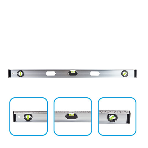 Alloid. Уровень строительный 80см, 3 капсулы 2 ручки, фото 1