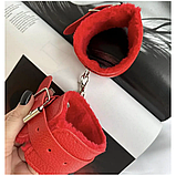 Червоні наручники для сексуальних ігор, Садо мазо наручники з хутра, БДСМ для рольових ігор, Інтимні іграшки, фото 7