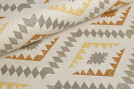 Ранфорс 240 см Сканді гірчичний на бежевому