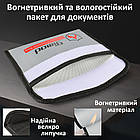 Набір вогнестійка папка-гаманець Imod 2 штуки Сіра + Чорна 20,5*13 см. Вогнетривка папка для документів, фото 9