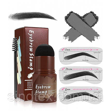 Тіні для брів з трафаретом чорні №3, фото 1