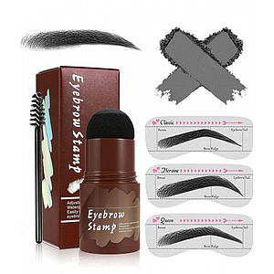 Тіні для брів з трафаретом чорні №3