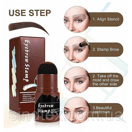 Тіні для брів з трафаретом чорні №3, фото 3