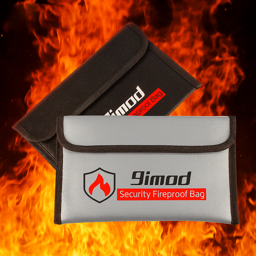 Набір вогнестійка папка-гаманець Imod 2 штуки Сіра + Чорна 20,5*13 см. Вогнетривка папка для документів, фото 1