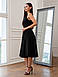 Елегантне жіноче плаття-міді Daniel  з бретелями, V-вирізом та розкльошеною спідницею, чорне, фото 5