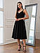 Елегантне жіноче плаття-міді Daniel  з бретелями, V-вирізом та розкльошеною спідницею, чорне, фото 2