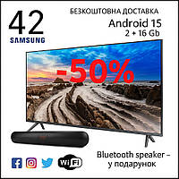 Телевізор 42" Samsung 4K Smart TV, HDMI, ULTRA HD, LЕD Самсунг Смарт тв 42 дюйми Гарантія Подарунок