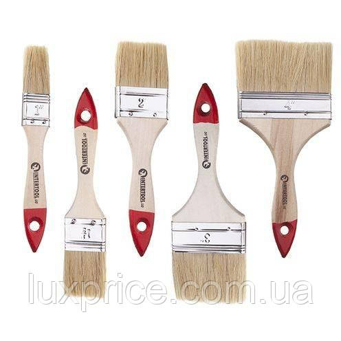 Набір пензлів флейцевих 25; 38; 50; 76; 102 мм 5 шт. INTERTOOL KT-1005, фото 1