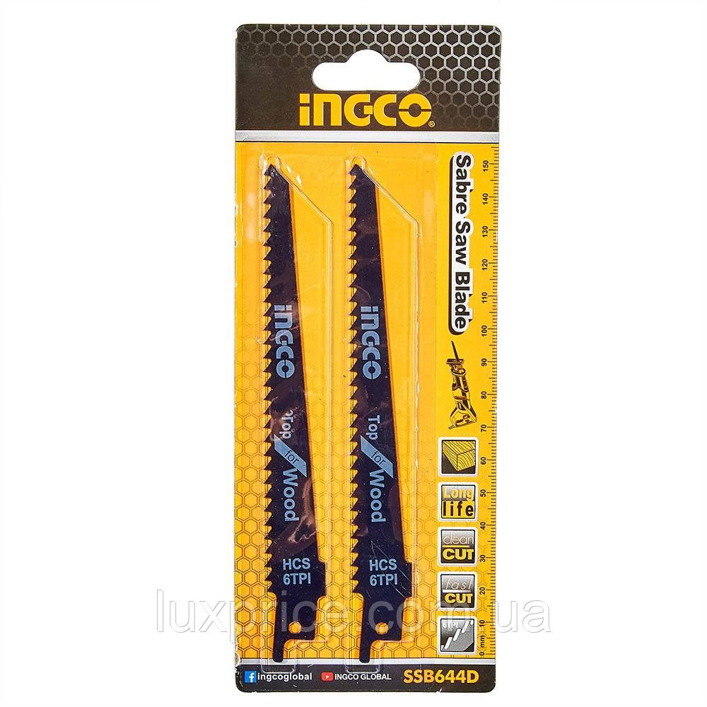Набір пиляльних полотен для шабельної пилки 150×19×1,25 мм 6TPI - HCS INGCO SSB644D, фото 1