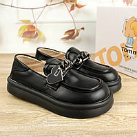 Дитячі шкільні туфлі на дівчинку чорні тм Том.м