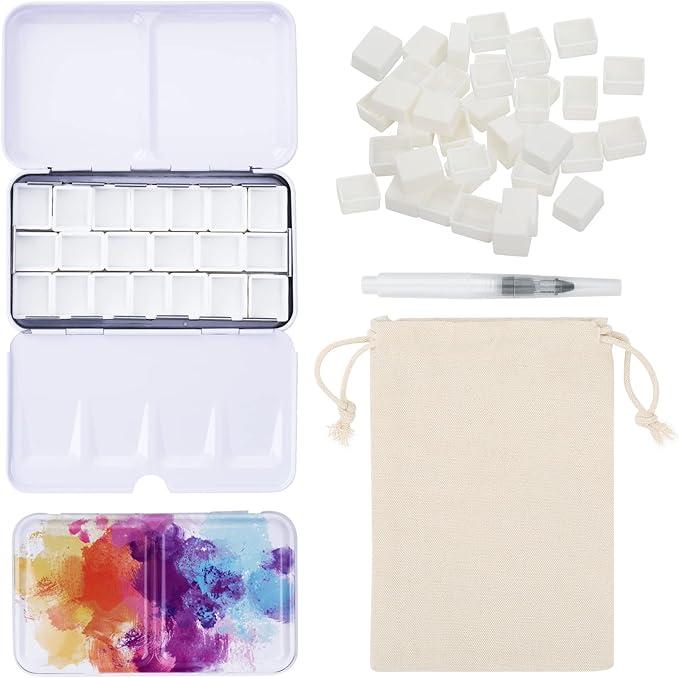 PEVART - Набір для художників, металева коробка для акварелі, 50 кювет, водяна кисть, палітра та чохол., фото 1