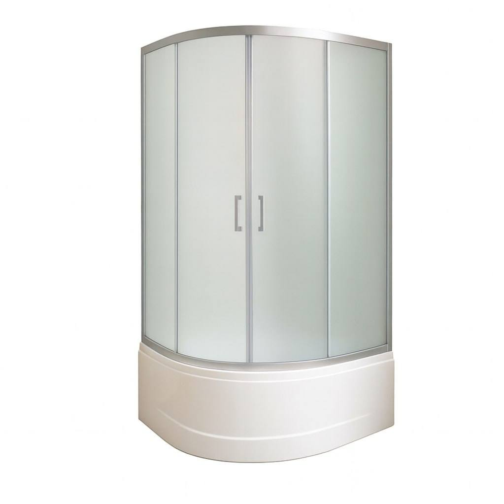 Душова кабіна KO&PO 117 120х80х195 см на глибокому піддоні сатин правобічна асиметрична скло матове скло