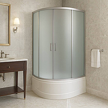 Душова кабіна KO&PO 117 120х80х195 см на глибокому піддоні сатин правобічна асиметрична скло матове скло, фото 2