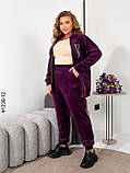 1239-12 Спортивний костюм жіночий на блискавці велюр супербатал (3 од: 54,56,58), фото 4
