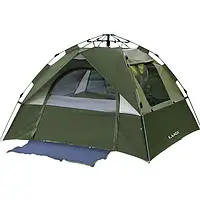 Намет для кемпінгу туристичний 200х195х140 см намет двомісний Хакі