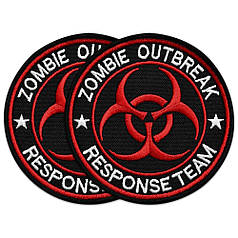 Набір шевронів 2 шт Zombie Outbreak Response Team 8 см, вишитий патч нашивка шеврон