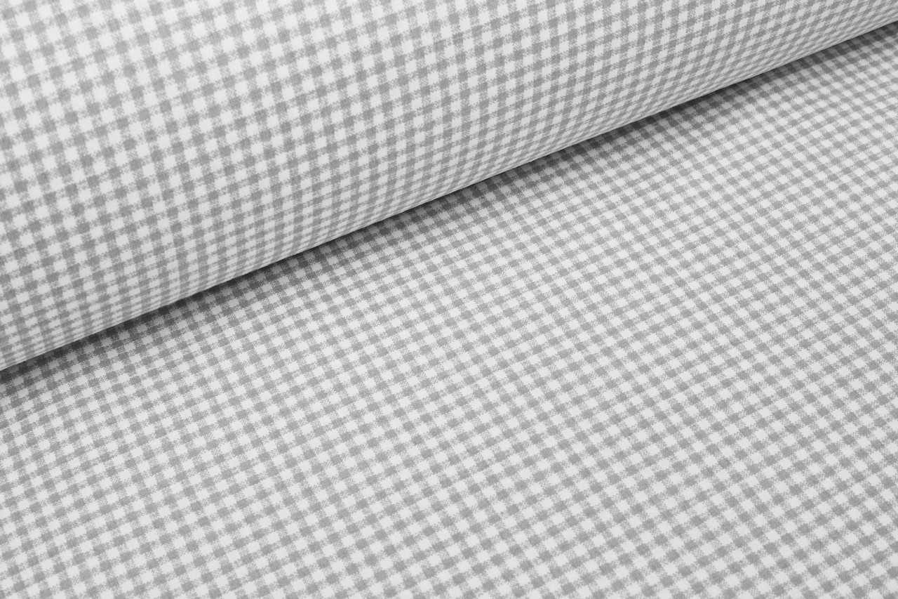 Відріз ранфорсу Клітинка дрібна сіра 25х215 см