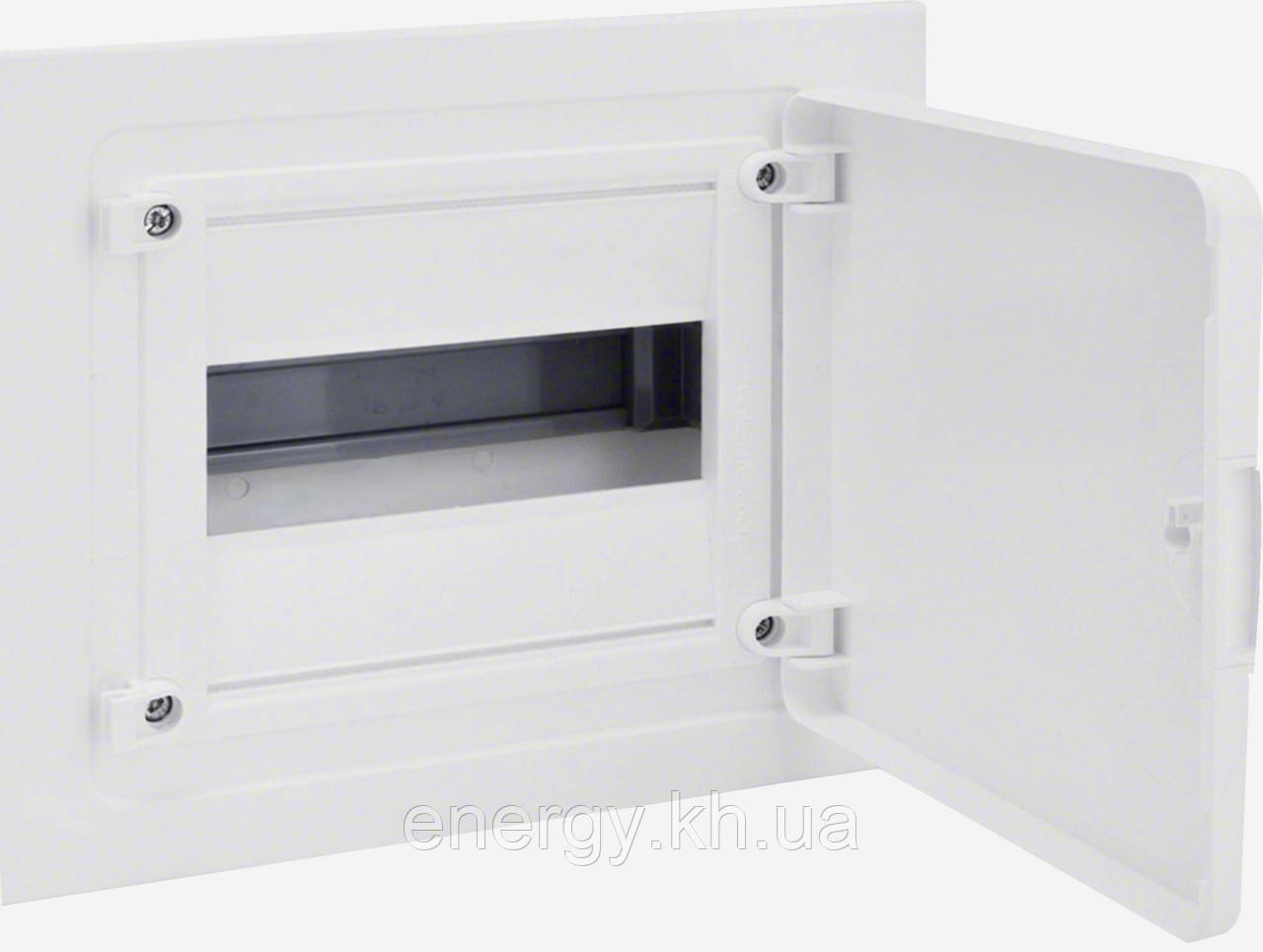 Щит на 8 модулів врізний з білими дверима - Hager Golf VF108PD, фото 1