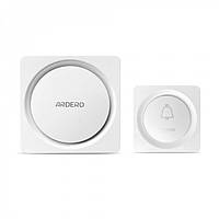 Дзвінок дверний бездротовий Ardero E-401 база 220 В, кнопка DC 12 В 38 мелодій White (SHiz16945)