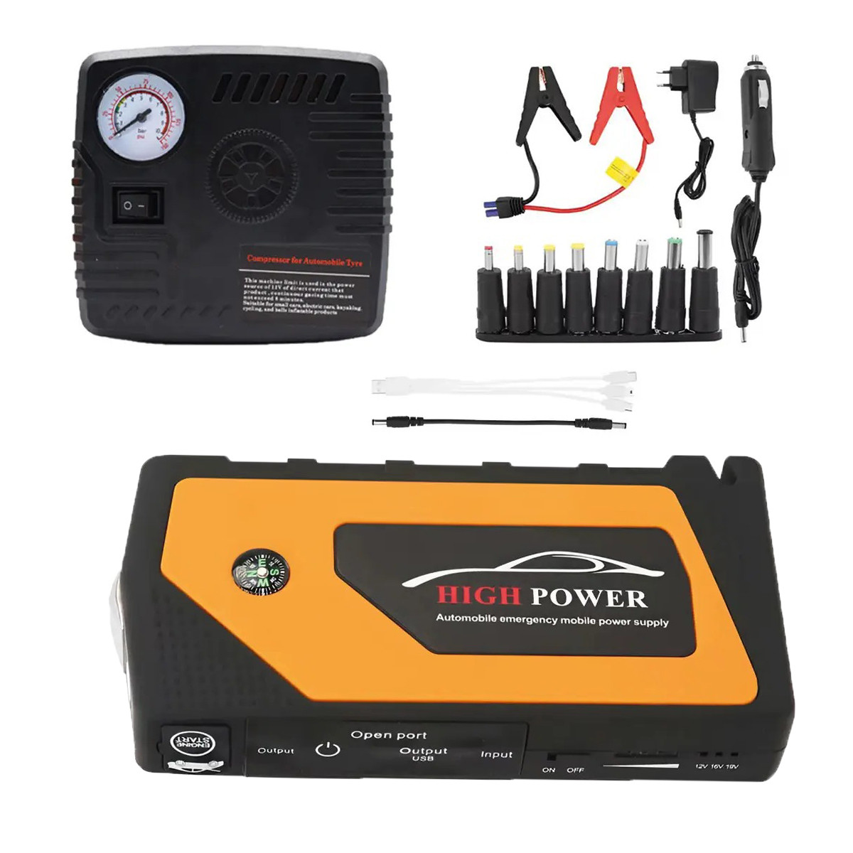 Пуско зарядний пристрій High Power 9980 mAh з компресором (SH021383), фото 1