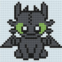 Алмазна мозаїка міні Як Приручити Дракона Беззубик How to Train Your Dragon Toothless 10х10 см