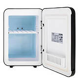 Косметичний міні холодильник автомобільний автохолодильник 4л портативний для ліків косметики дому офісу охолодження та обігрів, фото 5