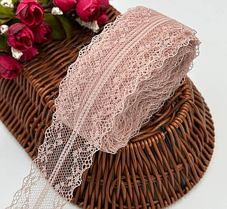 Мереживо "Адель" / Ширина - 4 см / Рулон - 10 метрів / Пудровий