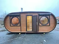 Ovale Sauna in Deutschland vom ukrainischen Hersteller Thermowood Production – Qualität, Komfort und günstiger Preis. Video