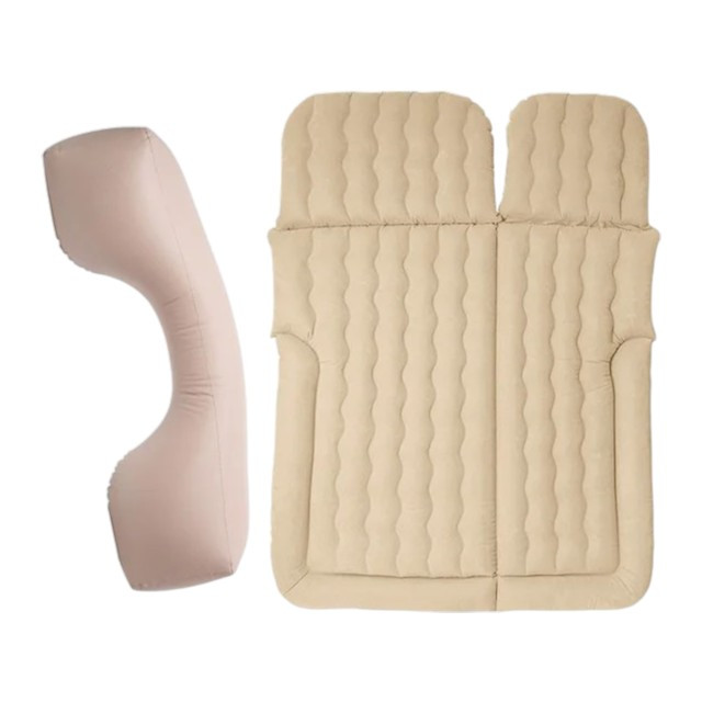 Матрац надувний автомобільний із подушками та насосом у комплекті AND 5337 Бежевий, фото 1