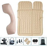 Матрац надувний автомобільний із подушками та насосом у комплекті AND 5337 Бежевий, фото 2