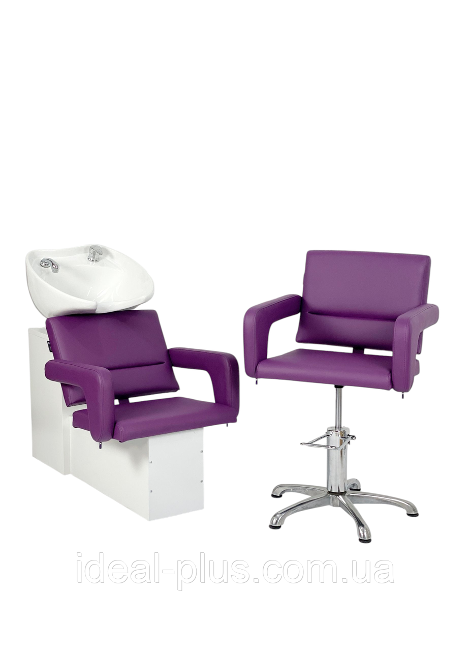 Перукарський меблевий комплект 2в1 Flamingo: крісло-мийка + крісло для клієнтів перукаря (Флай 2216), фото 1
