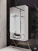 Дзеркальна шафа для ванної з прихованим зберіганням ШВК - 141, колір Білий