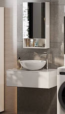 Дзеркальна шафа для ванної з прихованим зберіганням ШВК - 141, колір Білий, фото 2