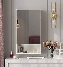 Дзеркальна шафа для ванної з прихованим зберіганням ШВК - 141, колір Білий, фото 3